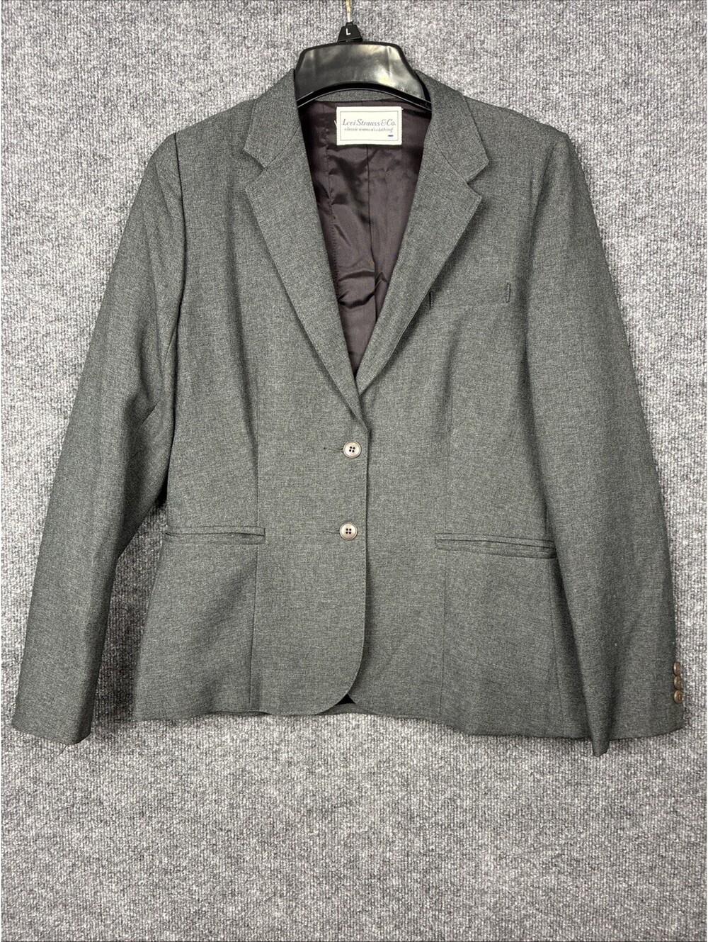 Levi Strauss & Co. Classic Womens Clothing Size 14 Dark Gray Blazer Jacket Vtg